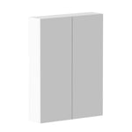 ADP Moonlight rectangular shaving cabinet, white mirrored finish, 3-door surround view, front angle