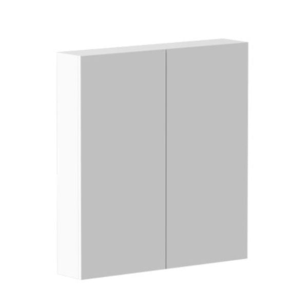 ADP Moonlight rectangular shaving cabinet, 4-door mirrored cabinet in grey finish, front view on white background