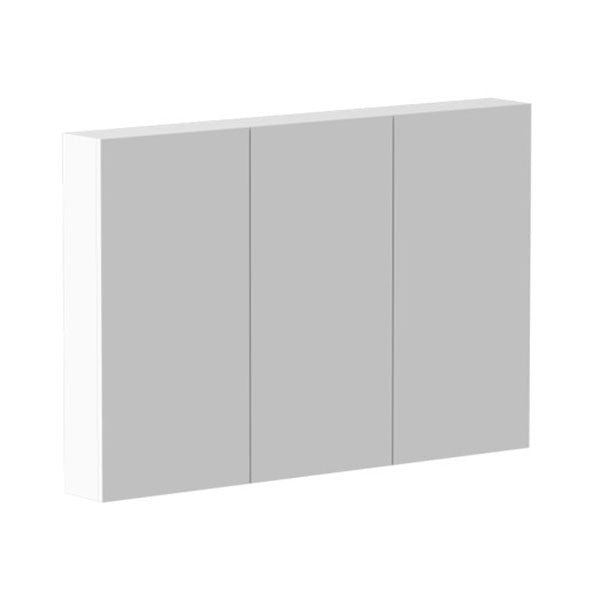 ADP Moonlight rectangular shaving cabinet, three-door mirrored front with white sides on a plain background