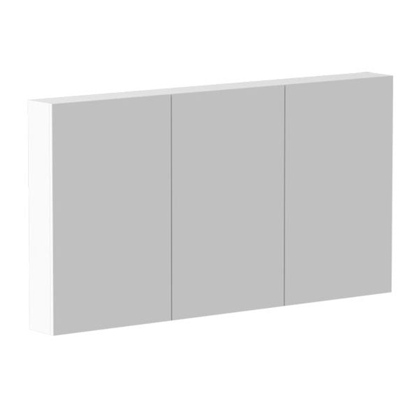 ADP Moonlight rectangular shaving cabinet in grey, three-door mirrored wall cabinet shown front-on