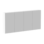 ADP Moonlight rectangular shaving cabinet in mixed grey finish, front view with four mirrored doors and white side panels