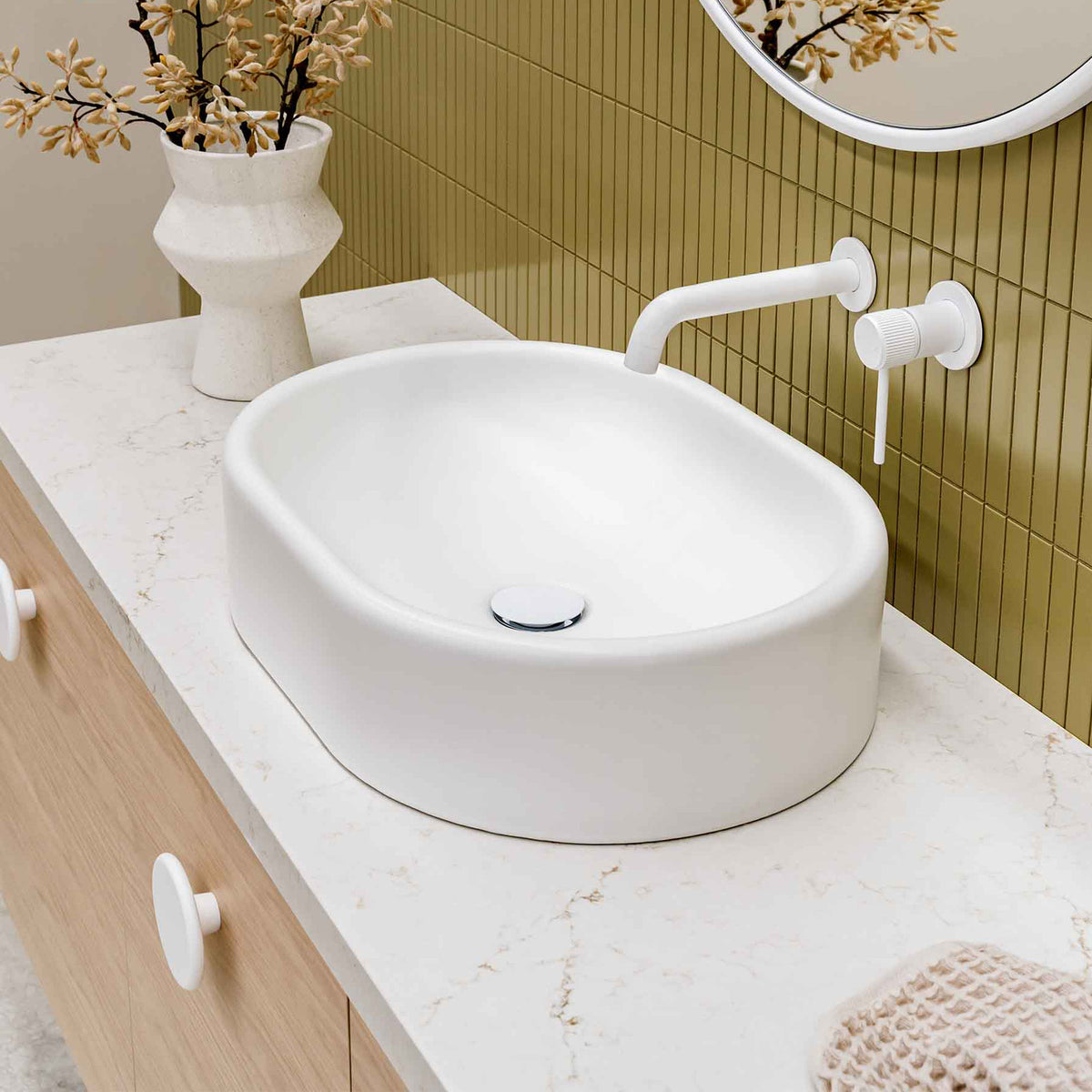 ADP Werri 530 x 380 Above Counter Basin - Matte White