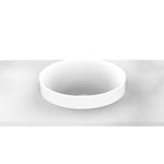 ADP Joy round semi inset basin in matte white, shown sitting proud on a benchtop, front view
