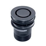 ART Australia round basin pop down plug and waste in gun metal grey, shown on white background