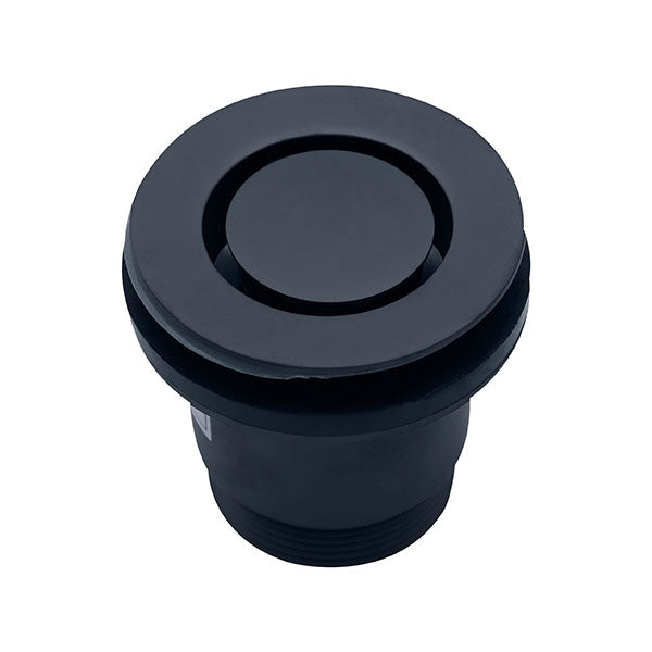 ART Australia bath pop down plug and waste, round gun metal grey 40mm, top view on white background