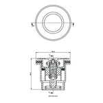 ART Australia Satin Chrome 40mm bath pop down plug and waste technical drawing, top view and section B-B onboard