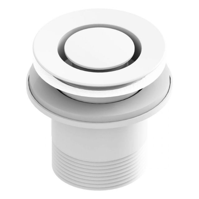 ART Australia white pop down bath plug and waste with overflow, 40mm, brass finish