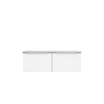 Aulic Perla Mark II 1200mm wall hung vanity in matte white with V groove fronts and two drawers