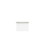 Aulic Perla Mark II wall hung vanity in white with V-groove front and grey ceramic top, front view