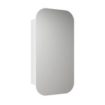Aulic Vienna 450mm shaving cabinet with rounded rectangular mirrored door in white finish, front view