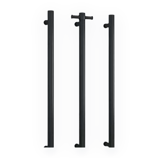 black heated towel rails