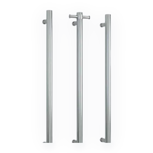 brushed nickel heated towel rails