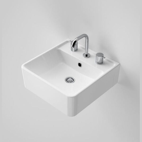 Caroma Carboni II Wall Basin 3 Tapholes White