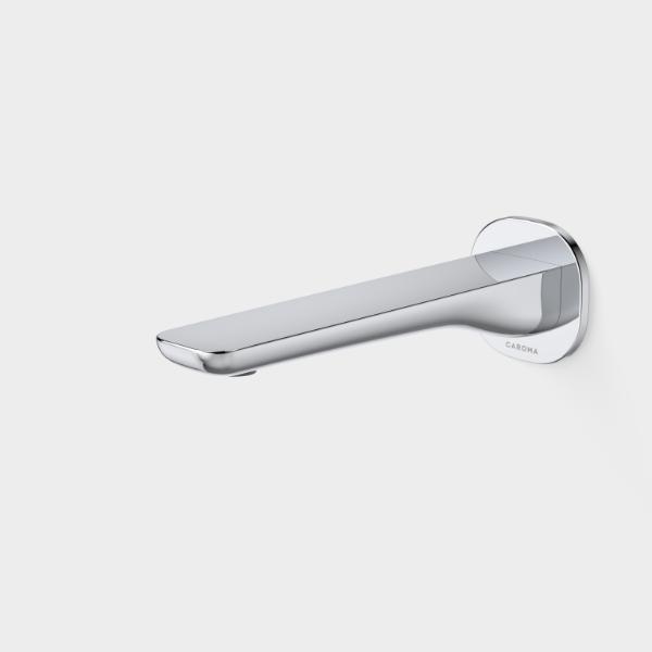 Caroma Contura II chrome basin/bath wall spout, 180mm reach, in a sleek curved profile