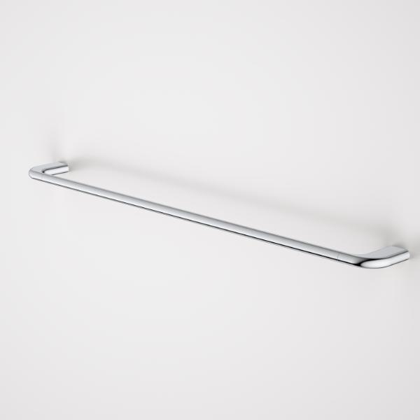 Caroma Contura II 820mm single towel rail in chrome, wall-mounted with sleek rounded ends