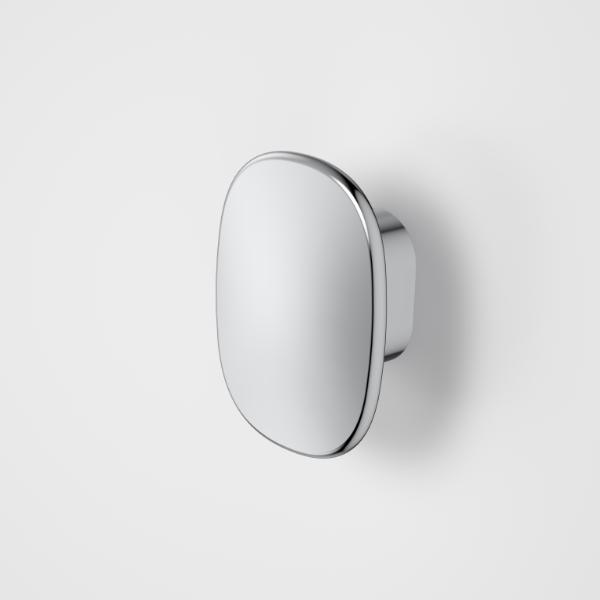 Caroma Contura II small chrome robe hook, wall-mounted in rounded oval shape