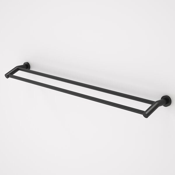 Caroma Cosmo Metal Double Towel Rail Black 930mm Matte Black