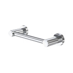 Caroma Cosmo polished chrome metal hand towel rail, 235mm, with round wall plates