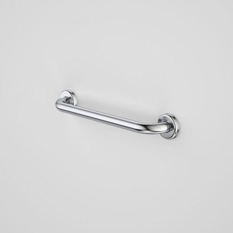 Caroma Home Collection straight grab rail, 450mm, polished chrome-look stainless steel on white wall
