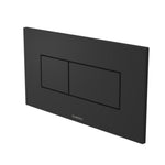 Caroma Invisi Series II rectangle dual flush plate and buttons in matte black, angled product view