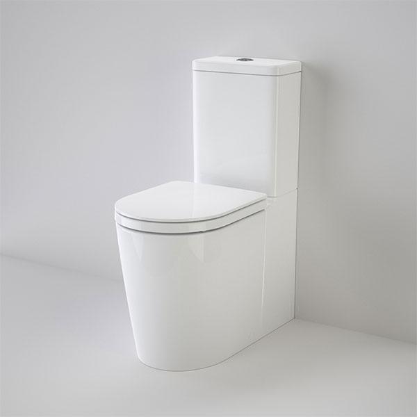 Caroma Liano Cleanflush white wall faced toilet suite with raised height pan and back entry cistern