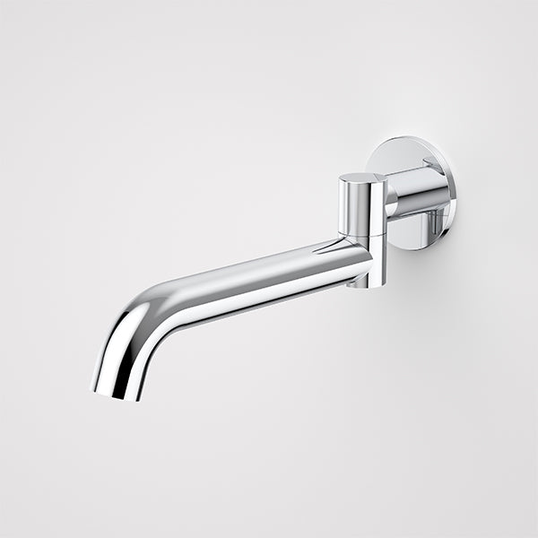 Caroma Liano II chrome bath swivel outlet, wall-mounted with slimline curved spout
