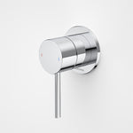 Caroma Liano II chrome bath/shower mixer, wall-mounted round tap with lever handle