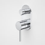 Caroma Liano II chrome bath/shower mixer with diverter, wall-mounted round trim plate and lever handle