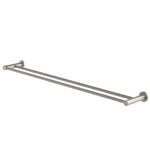 Caroma Liano II double towel rail in brushed nickel, 840mm, wall-mounted with two slim rails