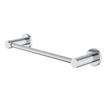 Caroma Liano II chrome hand towel rail with round wall plates and minimalist bar