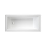 Caroma Newbury white rectangular built-in bath with tile flange, top view