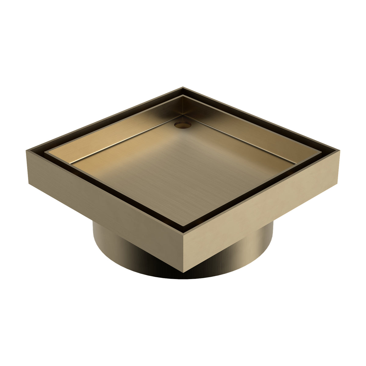 Caroma Square Floor Waste 100mm Outlet Tile Insert - Brushed Brass