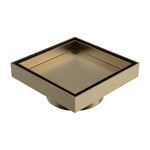 Caroma Square Floor Waste 80mm Outlet Tile Insert - Brushed Brass
