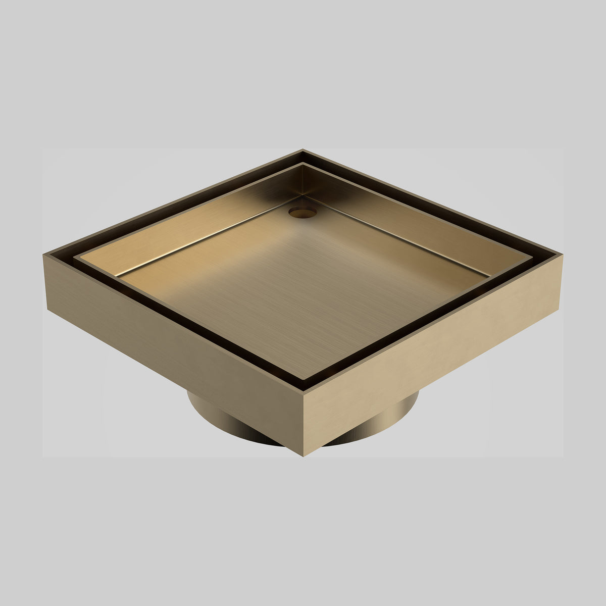 Caroma Square Floor Waste 80mm Outlet Tile Insert - Brushed Brass