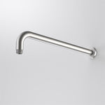 Caroma Titan stainless steel wall shower arm, polished finish, wall-mounted L-shaped arm on white background