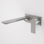 Caroma Urbane II wall basin/bath mixer in gunmetal with rectangular spout and lever handle, wall-mounted