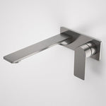 Caroma Urbane II wall basin/bath mixer in gunmetal, rectangle design with 220mm spout and single lever handle