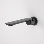Caroma Urbane II matte black round bath swivel outlet, wall-mounted tap spout with 220mm reach