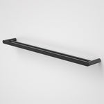Caroma Urbane II double towel rail in matte black, 825mm, slim modern wall-mounted bathroom accessory