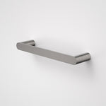 Caroma Urbane II gunmetal hand towel rail, straight wall-mounted bathroom accessory with rounded ends