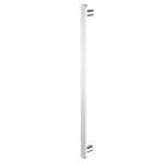Caroma Urbane II vertical heated towel rail in polished stainless steel, single bar with round wall mounts