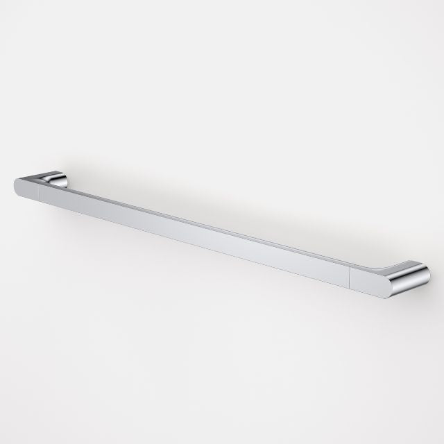 Caroma Urbane II straight chrome grab rail, 800mm, wall-mounted bathroom safety rail on white background