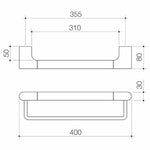 Caroma Urbane II Universal Towel Rail 400mm Set Brushed Nickel