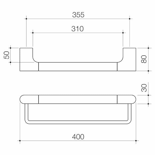 Caroma Urbane II Universal Towel Rail 400mm Set Chrome