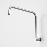 Caroma upswept shower arm in chrome, wall-mounted 460mm arm with round base, shower head not included