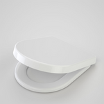 Caroma Xena white soft close toilet seat with lid, shown closed on a plain background