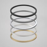 Caroma Liano II round above counter basin dress rings in black, grey, white and gold finishes