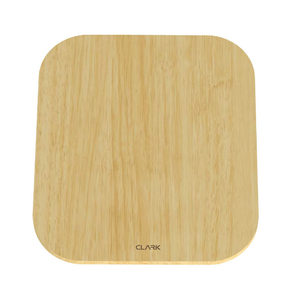 Clark Polar timber chopping board by Clark, square rounded wood board shown on white background