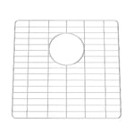 Clark Prism stainless steel square bowl saver with central round cut-out, top view