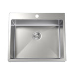 Clark Square 45L stainless steel laundry sink with 1 tap hole, square overmount design